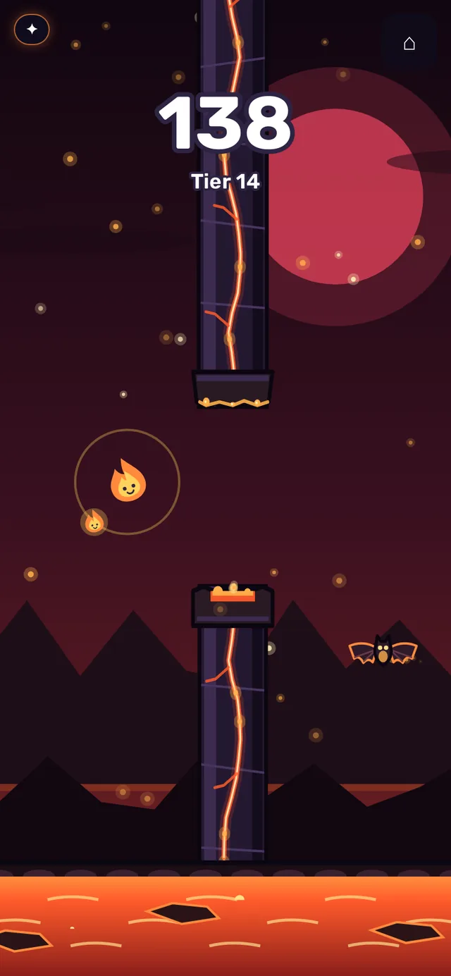 The Obsidian Rift realm with lava and a Cinder Bat
